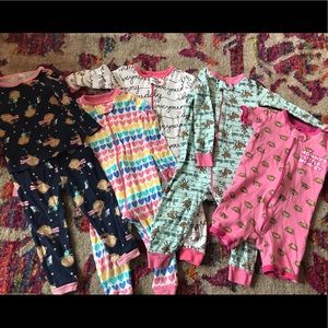 Five bundle baby girl cotton zip sleepers.  SOLD